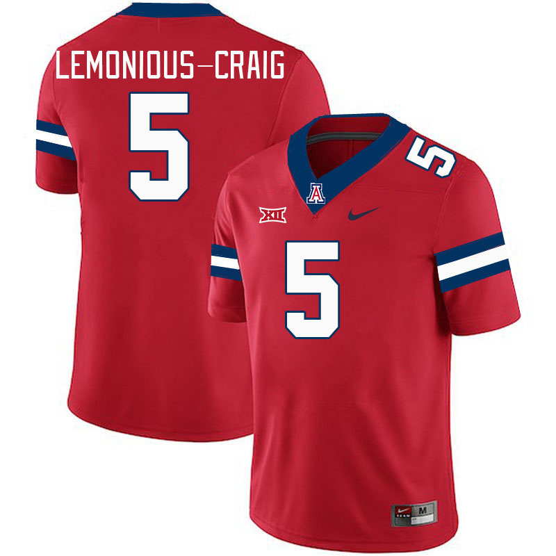 Men #5 Montana Lemonious-Craig Arizona Wildcats Big 12 Conference College Football Jerseys Stitched-